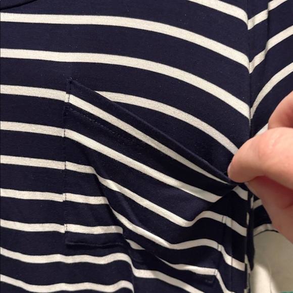 Market & Spruce- Elaine Pocket Short Sleeve Tee. Size XXL. Navy. Stripes. NWT - Picture 6 of 15